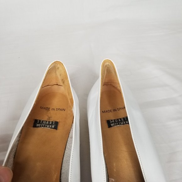 Stuart Weitzman White embroidered/ Rhinestone shoe - Picture 7 of 15